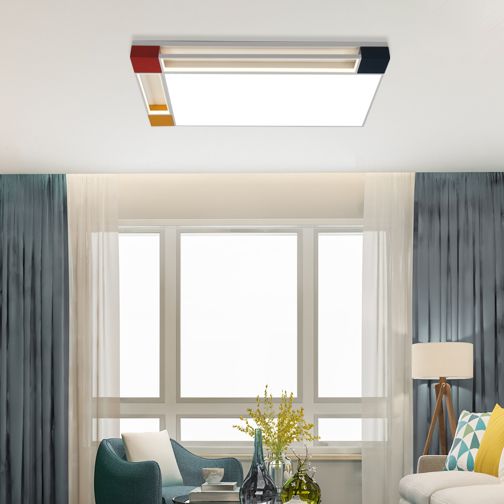 LED 론드 직사각 디자인 간접조명 거실등 130W 플리커프리